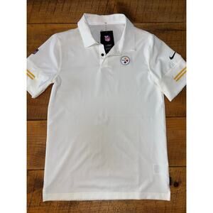 NWT Mens Nike Pittsburgh Steelers On Field White Performance Polo Size Small
